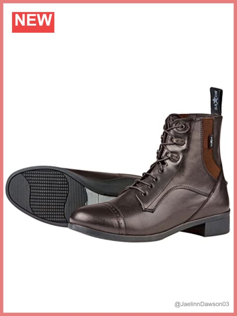 Saxon Syntovia Lace Paddock Boots Equestrian Ankle PU Boots Women's